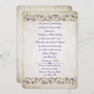 Wedding lace and ivy border invitation