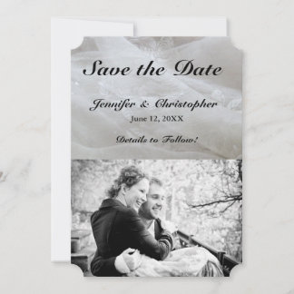 Wedding Lace Dress Image Save the Date Couple Card