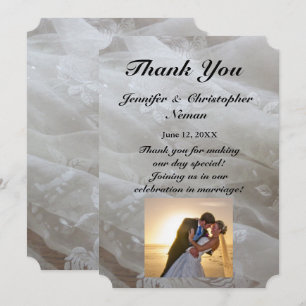 Wedding Lace Dress Image Thank You Couple Card