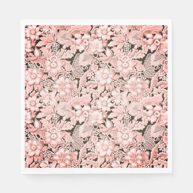 Wedding Lace Pink Vintage Napkin (Front)