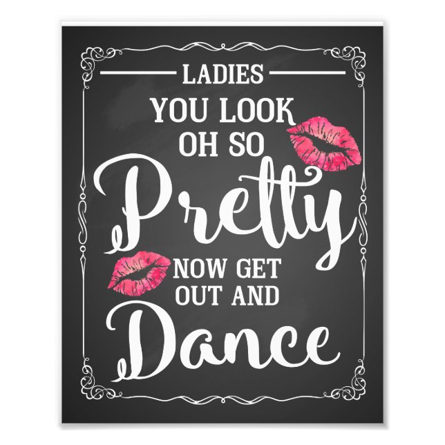 Wedding ladies bathroom sign funny chalkboard (Front)