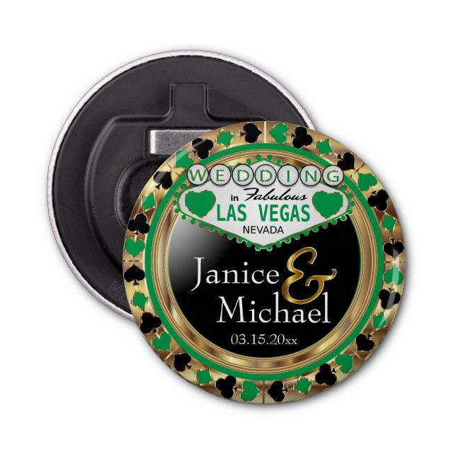 Wedding Las Vegas Style - Green   Bottle Opener (Front)