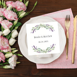 Wedding lavender eucalyptus greenery napkin