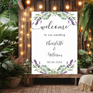 Wedding lavender eucalyptus greenery welcome poster