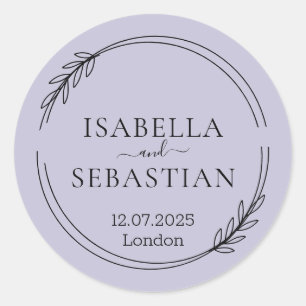 Wedding Lavender Lilac Colour Classic Round Sticker