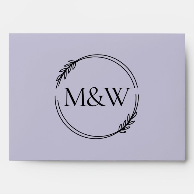 Wedding Lavender Lilac Invitation Colour Palette Envelope (Front)