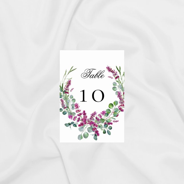 Wedding lavender pink florals eucalyptus greenery table number (Creator Uploaded)