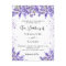 Wedding lavender violet floral glitter invitation