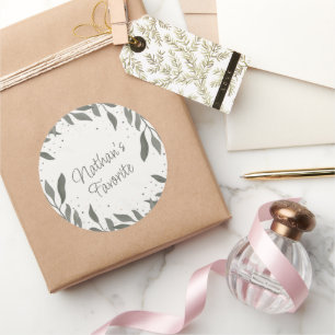 Wedding Leaves Inspirivity Groom Favourite Simple Classic Round Sticker