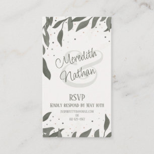 Wedding Leaves Simple Small, Inspirivity RSVP Enclosure Card