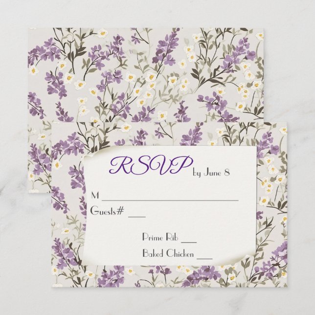 Wedding Lilacs RSVP Card (Front/Back)