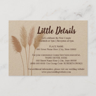 Wedding Little Details Pampas Grass Enclosure Card