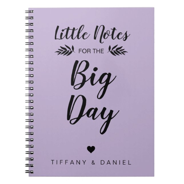 Wedding | Little Note Big Day | Personalised Notebook (Front)