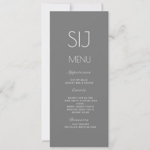 Wedding Logo Grey Yellow Simple Dinner Menu