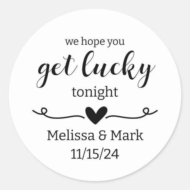 wedding lotto ticket classic round sticker (Front)