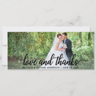 Wedding Love and Thanks   Photo Thank You W Invitation