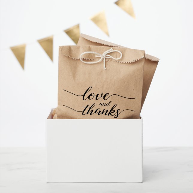 Wedding Love and thanks Script Custom treat bags (Party)