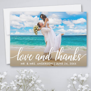 Wedding Love and Thanks Thank You Photo Card