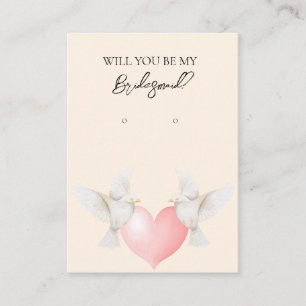 Wedding Love Bird Bridesmaid Earring Display Card