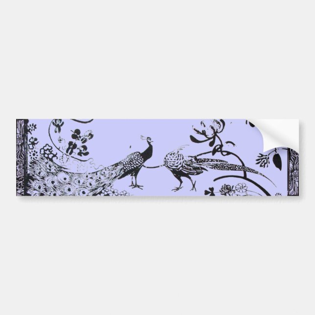 WEDDING LOVE BIRDS  black and blue Bumper Sticker (Front)