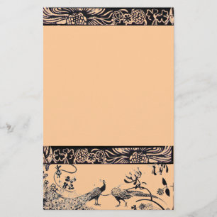 WEDDING LOVE BIRDS  black and pink Stationery