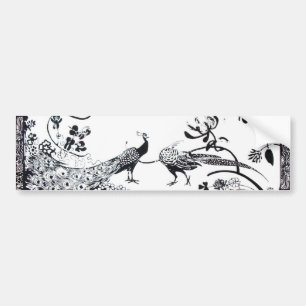 WEDDING LOVE BIRDS black and white Bumper Sticker