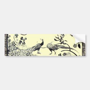 WEDDING LOVE BIRDS  black and white Bumper Sticker
