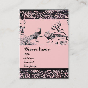 WEDDING LOVE BIRDS ,black and white pink Business Card