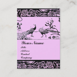 WEDDING LOVE BIRDS ,black and white pink Business Card