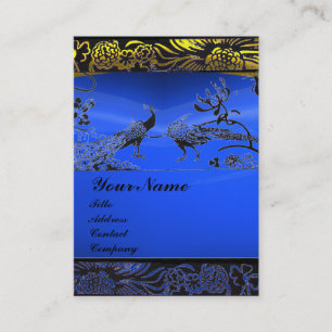 WEDDING LOVE BIRDS ,black white,blue sapphire Business Card
