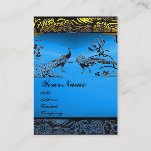 WEDDING LOVE BIRDS ,black white,blue sapphire Business Card
