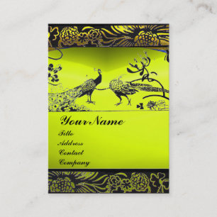 WEDDING LOVE BIRDS ,black white,yellow topaz Business Card