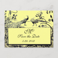 WEDDING LOVE BIRDS MONOGRAM black and white yellow