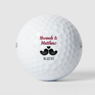 Wedding Love Birds Thank You Favour Golf Balls