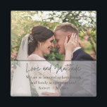 Wedding Love Gratitude Photo Thank You  Magnet<br><div class="desc">Love and gratitude wedding thank you magnets with your favourite wedding day photograph,  your message and names.</div>
