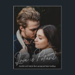 Wedding Love is Patient Postponed Simple Photo Announcement Postcard<br><div class="desc">Event postponed announcement template - simple photo change of date postcard. Modern Unsave the Date Photo postcard with full vertical photo. Feature an elegant handwritten typography design with text „Love is Patient” and one vertical photo you can change it easily. #3339 If you need help or matching items, please contact...</div>