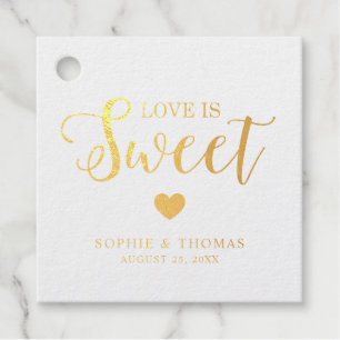Wedding Love is Sweet Foil Favour Tags