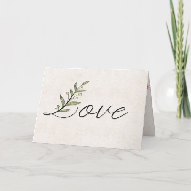 Wedding Love Leaf  Card (Front)