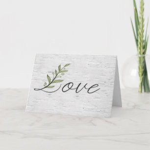 Wedding Love Leaf on Birch  Card