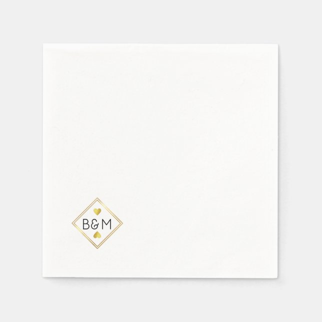 Wedding Love Married Couple Monogram  Napkin (Front)