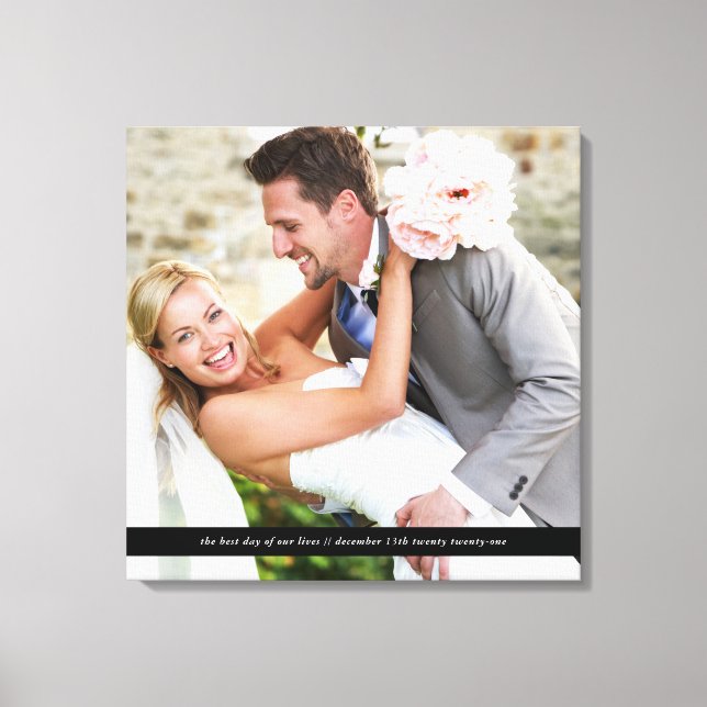 WEDDING LOVE memory elegant black band overlay Canvas Print (Front)