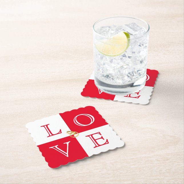Wedding Love Paper Coaster Set (Insitu)
