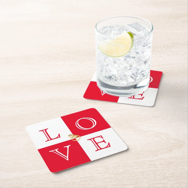 Wedding Love Paper Coaster Set (Insitu)