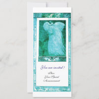 WEDDING LOVE PEACOCK MONOGRAM Teal White Programme