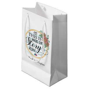 Wedding love story engagement party customisable small gift bag