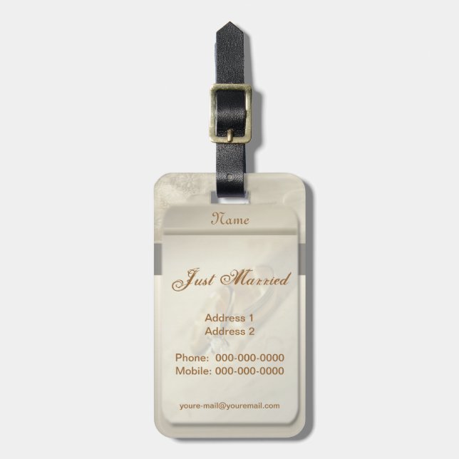 Wedding Luggage Tag (Front Vertical)