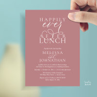 Wedding Lunch Invites, Elegant Happily Ever After