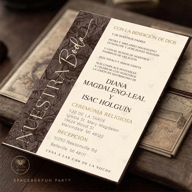 Wedding Luxurious Diana Invitation (wedding details card)