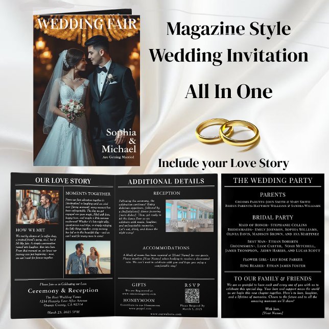Wedding Magazine Cover Invitation (Wedding Magazine Cover Invitation All in One)