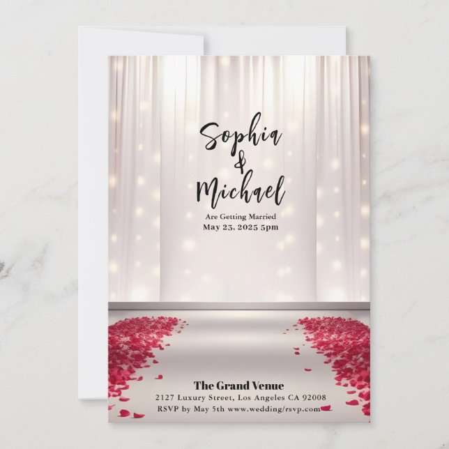 Wedding Magazine Cover Rose Petals Invitation (Front)